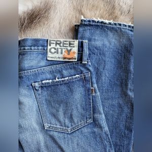 RARE Never Worn Freecity Free City Denim Button Fly Boot Cut Jeans size 29 NWOT